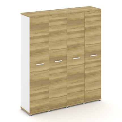 Concept Шкаф 4 узкие секции, 5 ниш CN.STU-548 W Дуб Винченцо/Белый Бриллиант/Металл Белый 1668*420*1