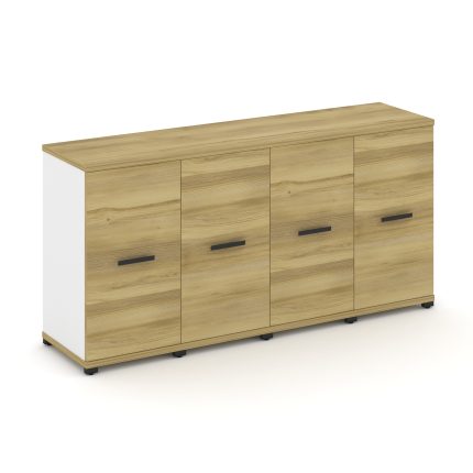 Concept Шкаф 4 узкие секции, 2 ниши CN.STU-243 B Дуб Винченцо/Белый Бриллиант/Металл Черный 1668*420