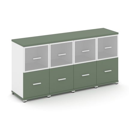 Concept Шкаф 4 узкие секции, 2 ниши CN.STU-242 RMW W Кобо/Белый Бриллиант/Металл Белый/Сатин 1668*42