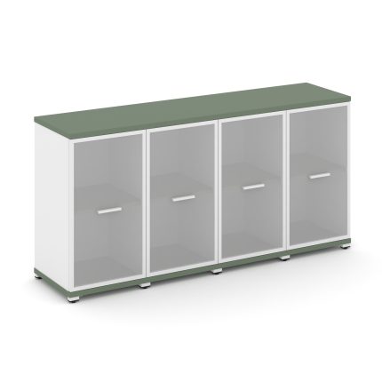 Concept Шкаф 4 узкие секции, 2 ниши CN.STU-243 RMW W Кобо/Белый Бриллиант/Металл Белый/Сатин 1668*42