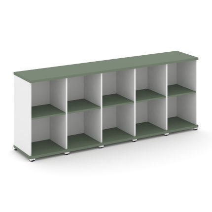 Concept Стеллаж 5 узких секций, 2 ниши CN.STU-250 Кобо/Белый Бриллиант/Металл Белый 2084*420*818