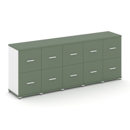 Concept Шкаф 5 узких секций, 2 ниши CN.STU-252 W Кобо/Белый Бриллиант/Металл Белый 2084*420*818