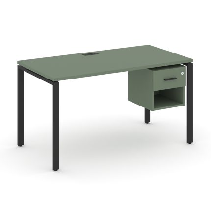 Concept Стол рабочий с подвесной тумбой 1 открытой нишей и одним ящ. CN.SP-117 B Кобо/Металл Черный