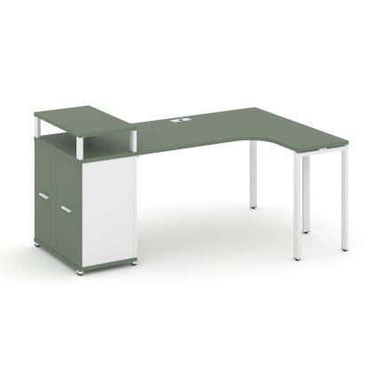 Concept Стол эргономичный с опорным распаш. шкафом с верх. горизонтом CN.SA-211(R) W Кобо/Белый Брил