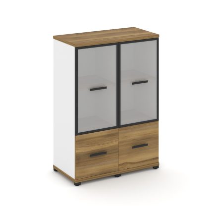 Concept Шкаф 2 узкие секции, 3 ниши CN.STU-322 RMB B Сандал Янтарный/Белый Бриллиант/Металл Черный/С