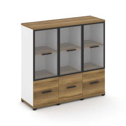 Concept Шкаф 3 узкие секции, 3 ниши CN.STU-332 RPB B Сандал Янтарный/Белый Бриллиант/Металл Черный/П