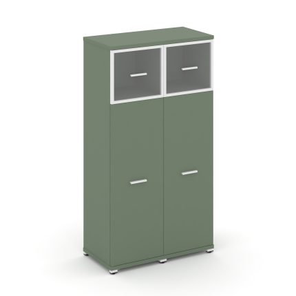 Concept Шкаф 2 узкие секции, 4 ниши CN.STU-424 RPW W Кобо/Металл Белый/Прозрачный 836*420*1554