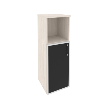 Onix Шкаф средний узкий левый O.SU-2.2 R (L) black Денвер Светлый/Стекло Black 400*420*1207