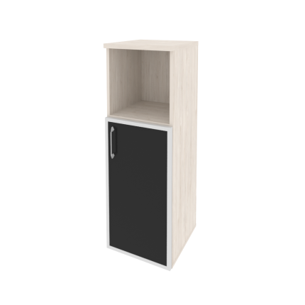 Onix Шкаф средний узкий правый O.SU-2.2 R (R) black Денвер Светлый/Стекло Black 400*420*1207