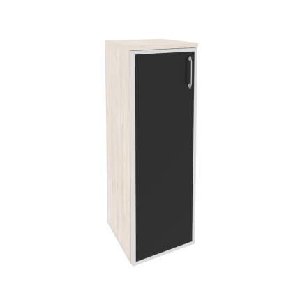 Onix Шкаф средний узкий левый O.SU-2.4 R (L) black Денвер Светлый/Стекло Black 400*420*1207