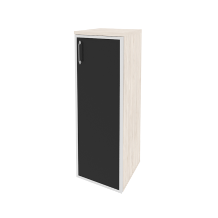 Onix Шкаф средний узкий правый O.SU-2.4 R (R) black Денвер Светлый/Стекло Black 400*420*1207