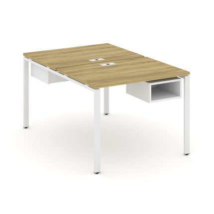 Concept Рабочая станция 2 сторонняя с подвесными тумбами на 2 места CN.DRS-101 Дуб Винченцо/Белый Бр