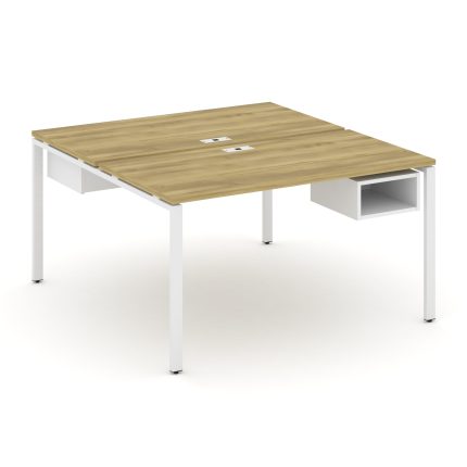 Concept Рабочая станция 2 сторонняя с подвесными тумбами на 2 места CN.DRS-103 Дуб Винченцо/Белый Бр