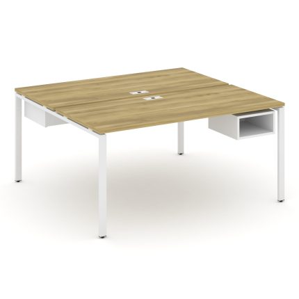 Concept Рабочая станция 2 сторонняя с подвесными тумбами на 2 места CN.DRS-104 Дуб Винченцо/Белый Бр