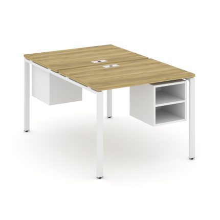 Concept Рабочая станция 2 сторонняя с подвесными тумбами на 2 места CN.DRS-105 Дуб Винченцо/Белый Бр