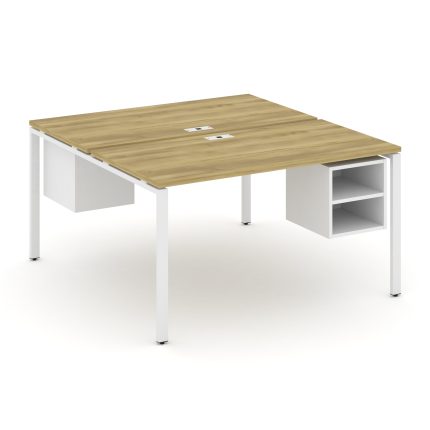 Concept Рабочая станция 2 сторонняя с подвесными тумбами на 2 места CN.DRS-107 Дуб Винченцо/Белый Бр