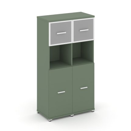 Concept Шкаф 2 узкие секции, 4 ниши CN.STU-425 RMW W Кобо/Металл Белый/Сатин 836*420*1554