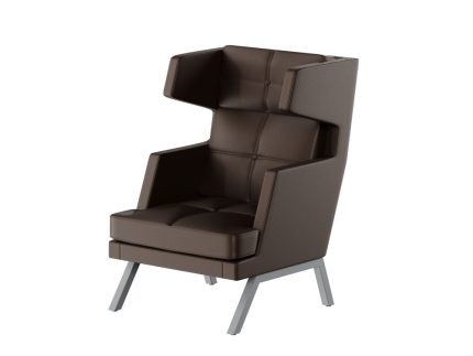 Aldo Кресло высокое с декором из пуговиц ALDB-01 Линкольн 221/Металл Серый 790*960*1180