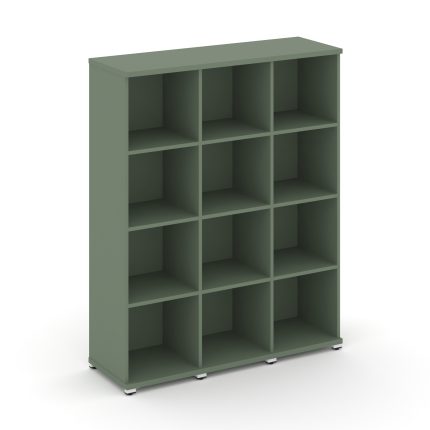 Concept Стеллаж 3 узкие секции, 4 ниши CN.STU-430 Кобо/Металл Белый 1252*420*1554