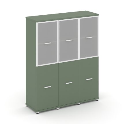 Concept Шкаф 3 узкие секции, 4 ниши CN.STU-432 RMW W Кобо/Металл Белый/Сатин 1252*420*1554