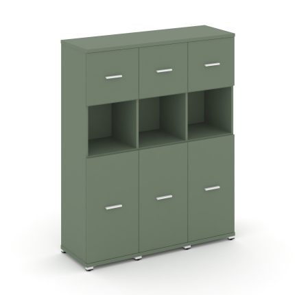 Concept Шкаф 3 узкие секции, 4 ниши CN.STU-435 W Кобо/Металл Белый 1252*420*1554