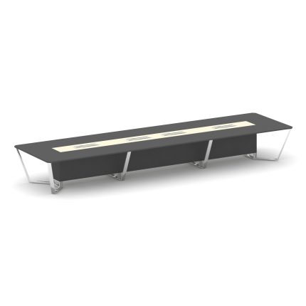 Steel Meet Стол переговорный прямоугольный MM-PR.B.SP-18 Антрацит/Ваниль Глянец/Нержавеющая Сталь/Хр