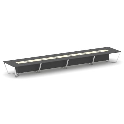 Steel Meet Стол переговорный прямоугольный MM-PR.B.SP-24 Антрацит/Ваниль Глянец/Нержавеющая Сталь/Хр