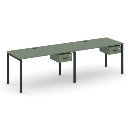 Concept Рабочая станция односторонняя с подвес. тумбами 2 места CN.ORS-111 B Кобо/Металл Черный 2760