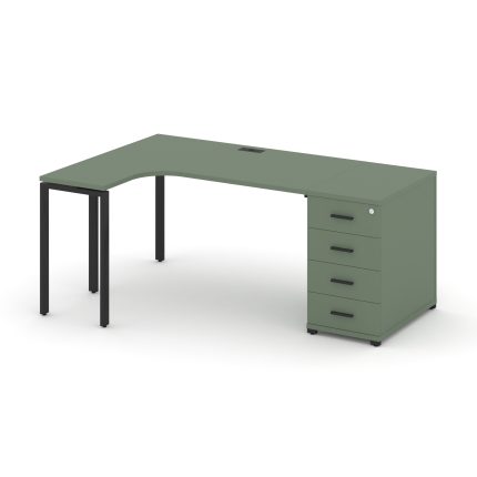 Concept Стол эргономичный CN.SA-401(L) B Кобо/Металл Черный 1800*1180*750