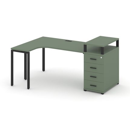 Concept Стол эргономичный CN.SA-406(L) B Кобо/Металл Черный 2000*1180*917