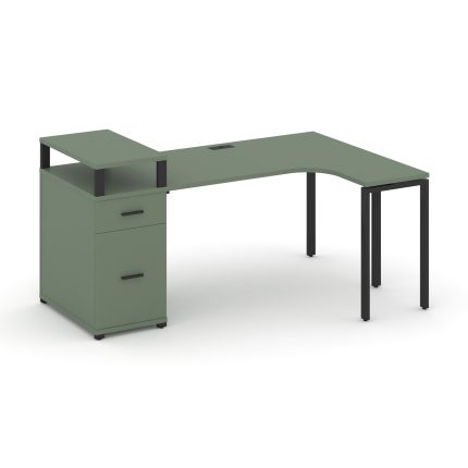 Concept Стол эргономичный CN.SA-408(R) B Кобо/Металл Черный 2000*1180*917