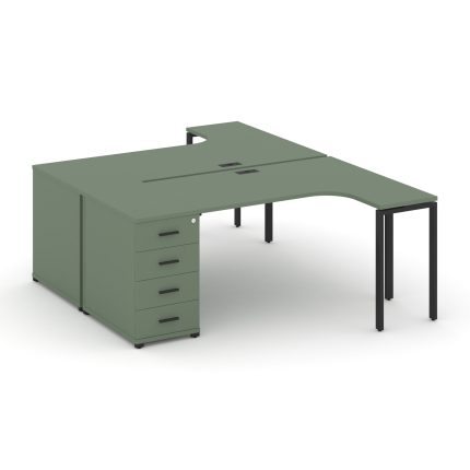 Concept Рабочая станция CN.DSA-402 B Кобо/Металл Черный 2000*1180*750