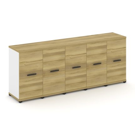 Concept Шкаф 5 узких секций, 2 ниши CN.STU-253 B Дуб Винченцо/Белый Бриллиант/Металл Черный 2084*420