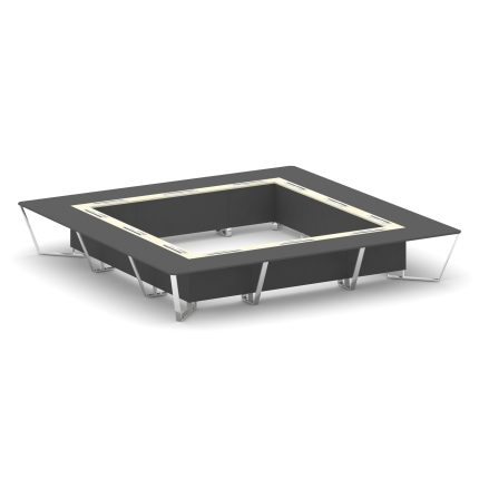 Steel Meet Стол переговорный квадратный MM-PR.B.SP-24K Антрацит/Ваниль Глянец/Нержавеющая Сталь/Хром