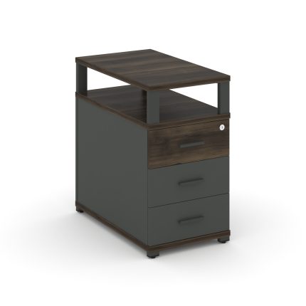 Concept Тумба приставная 3 ящ. с надставкой CN.TGP-001 A Дуб Мали/Антрацит/Металл Антрацит 420*720*7
