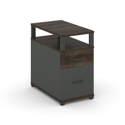 Concept Тумба приставная 1 ящ.+1 распаш. фасад с надставкой CN.TGP-002 A Дуб Мали/Антрацит/Металл Ан