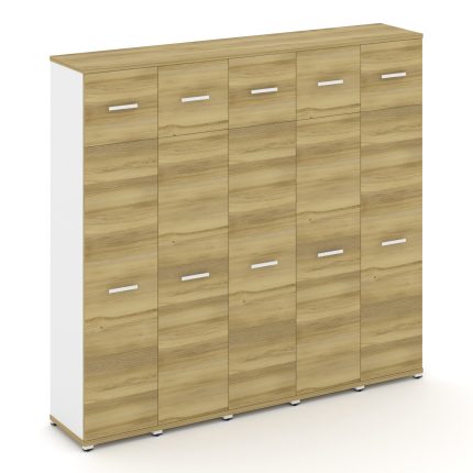 Concept Шкаф 5 узких секций, 5 ниш CN.STU-557 W Дуб Винченцо/Белый Бриллиант/Металл Белый 2084*420*1