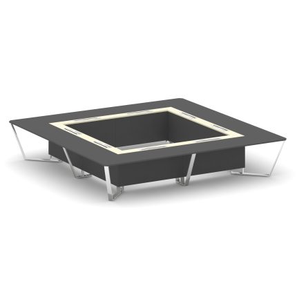 Steel Meet Стол переговорный квадратный MM-PR.B.SP-20K2 Антрацит/Ваниль Глянец/Нержавеющая Сталь/Хро