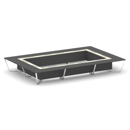 Steel Meet Стол переговорный прямоугольный MM-PR.B.SP-26K2 Антрацит/Ваниль Глянец/Нержавеющая Сталь/