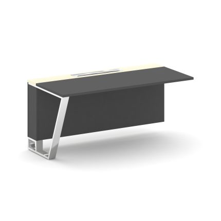 Steel Meet Завершающий модуль MM-PR.B.SPZO-16(L) Антрацит/Ваниль Глянец/Нержавеющая Сталь/Хром 1600*