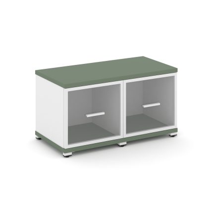 Concept Шкаф 2 узкие секции, 1 ниша CN.STU-123 RPW W Кобо/Белый Бриллиант/Металл Белый/Прозрачный 83