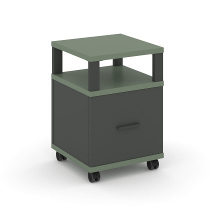 Concept Тумба мобильная 1 распаш. фасад с надставкой CN.TUM-008 A Кобо/Антрацит/Металл Антрацит 420*