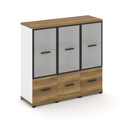 Concept Шкаф 3 узкие секции, 3 ниши CN.STU-332 RMB B Сандал Янтарный/Белый Бриллиант/Металл Черный/С