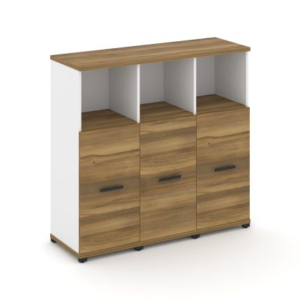 Concept Шкаф 3 узкие секции, 3 ниши CN.STU-333 B Сандал Янтарный/Белый Бриллиант/Металл Черный 1252*