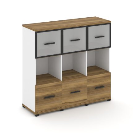 Concept Шкаф 3 узкие секции, 3 ниши CN.STU-335 RMB B Сандал Янтарный/Белый Бриллиант/Металл Черный/С