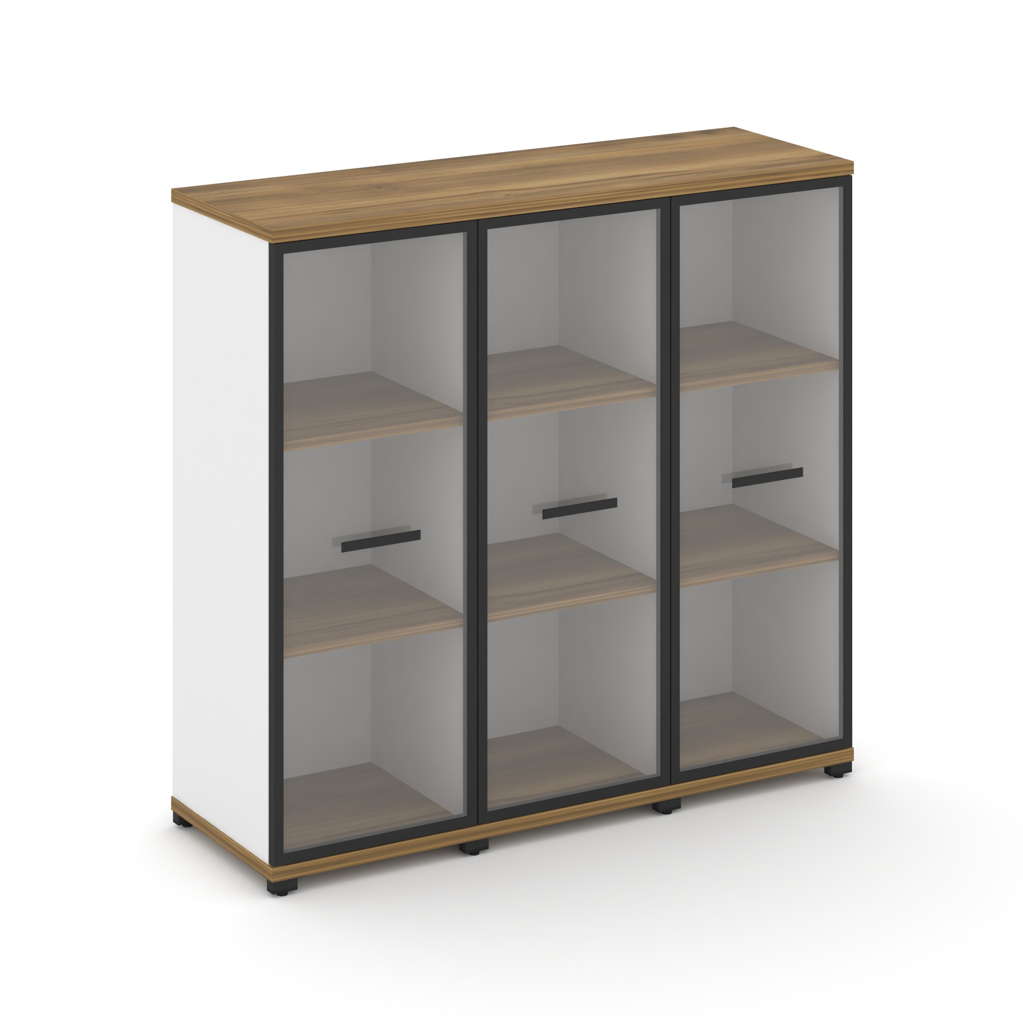 Concept Шкаф 3 узкие секции, 3 ниши CN.STU-336 RPB B Сандал Янтарный/Белый Бриллиант/Металл Черный/П