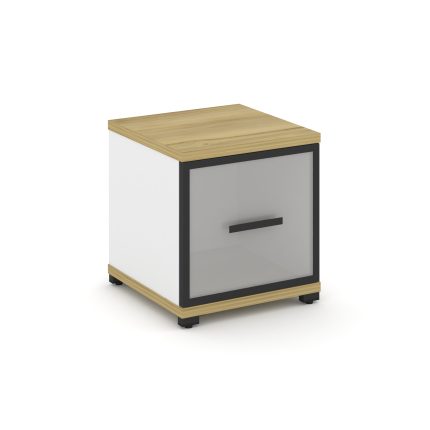 Concept Шкаф 1 узкая секция, 1 ниша CN.STU-113 RMB B Дуб Винченцо/Белый Бриллиант/Металл Черный/Сати