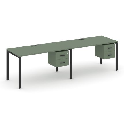 Concept Рабочая станция односторонняя с подвес. тумбами 2 места CN.ORS-115 B Кобо/Металл Черный 2760