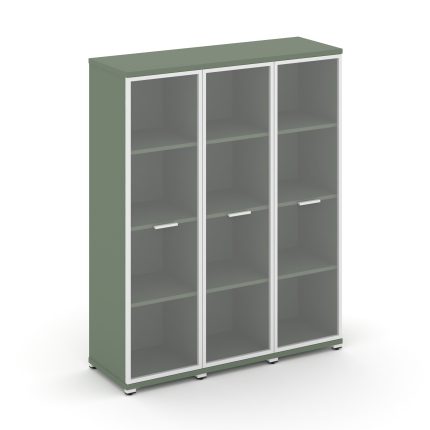 Concept Шкаф 3 узкие секции, 4 ниши CN.STU-436 RPW W Кобо/Металл Белый/Прозрачный 1252*420*1554