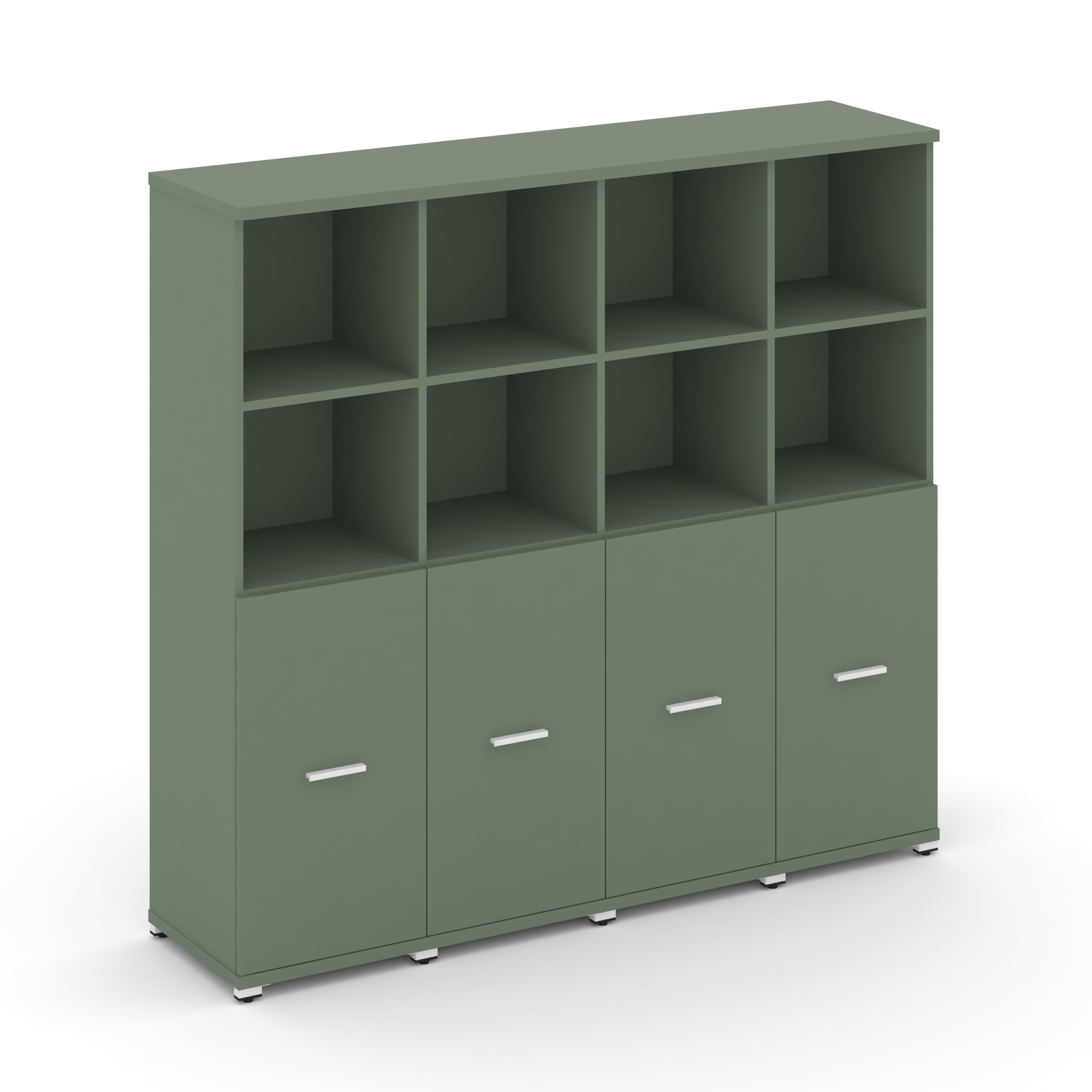 Concept Шкаф 4 узкие секции, 4 ниши CN.STU-441 W Кобо/Металл Белый 1668*420*1554